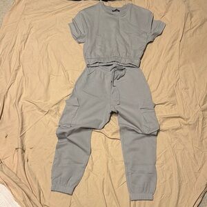 Gray Two-Piece Jogger Set
